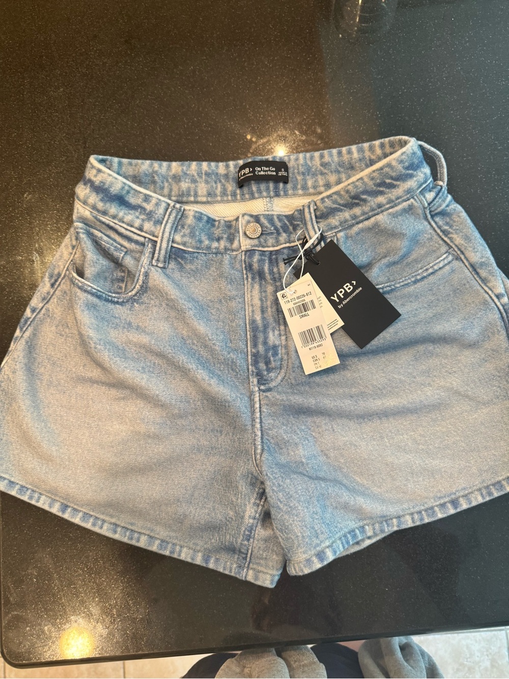 YPB Light Wash High-Rise Denim Shorts